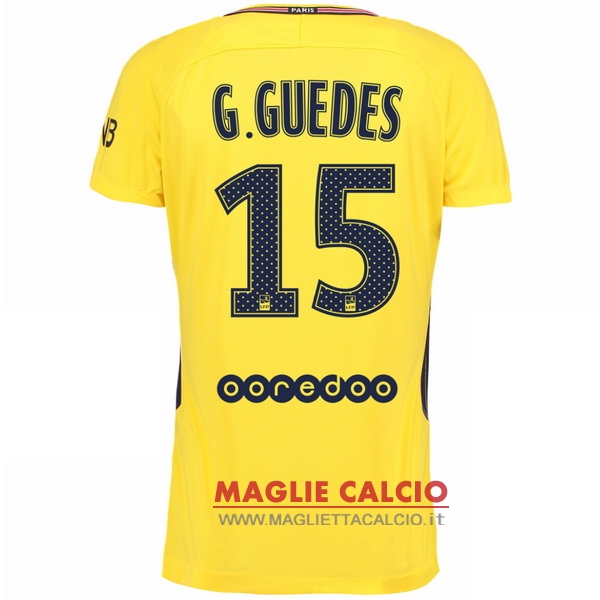 nuova maglietta paris saint germain 2017-2018 g.guedes 15 seconda